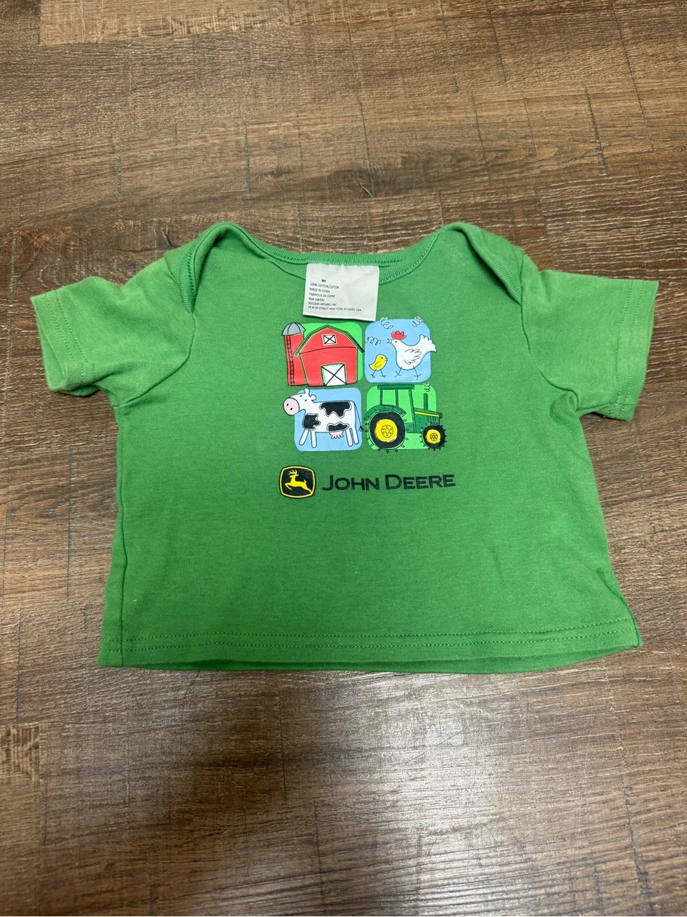 John Deere Green Short Sleeve Toddler Tee with Farm Stack Graphic